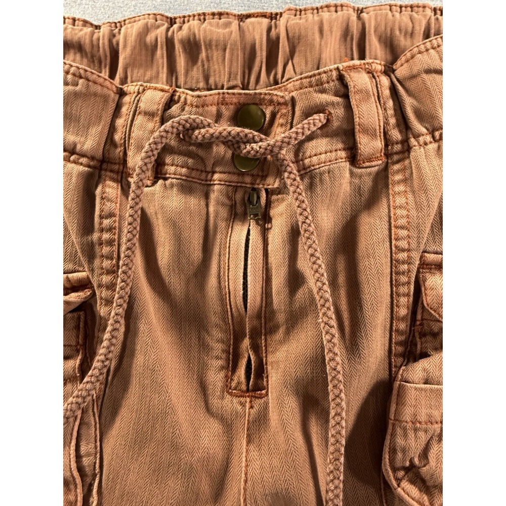 Free People Tahiti Cargo Crop Pants Sz Medium Dusty Rose Utility Cotton Wide Leg - Picture 8 of 13
